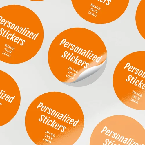 Vista 2 de Calcomanías personalizadas para logotipo de empresa, calcomanías personalizadas, texto, nombre, imagen, foto para pequeñas empresas, 10, 100, 120
