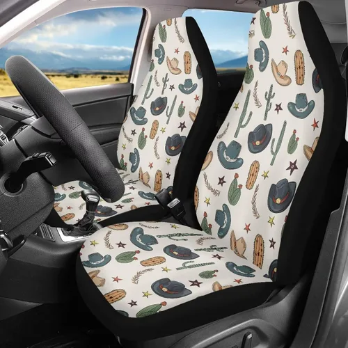 Vista 23 de LedBack Fundas universales de asiento de coche solo para asientos delanteros, bandera estadounidense, ciervos, 2 piezas, protector elástico