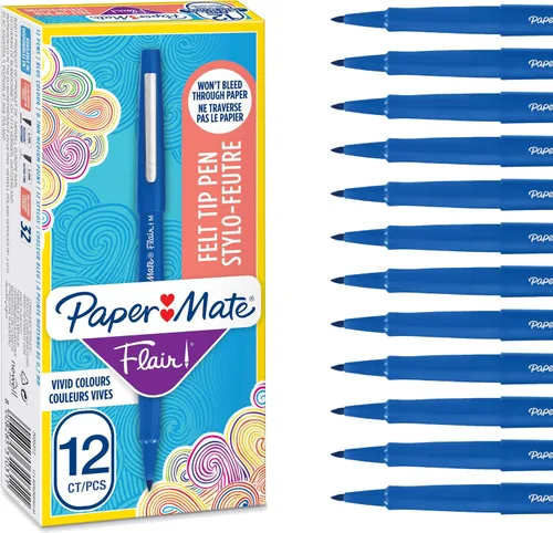 Vista 9 de Paper Mate Flair Original - Bolígrafo de punta de fieltro, tamaño mediano, varios colores estándar, paquete de 3