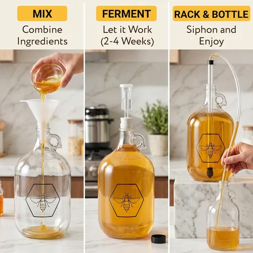 Vista 6 de Kit completo de fabricación de hidromiel para principiantes con levadura e ingredientes de primera calidad - Kit de inicio de elaboración de cerveza