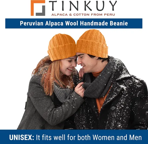 Vista 3 de TINKUY Peru Alpaca Wool Men's & Women's Warm Soft - Cuffed Slouchy - Beanie Hat