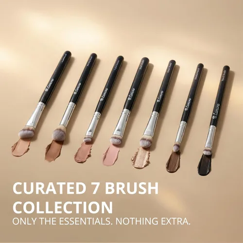 Vista 9 de 7 pieza Eye Juego de brochas, Negro/Plateado Fluffy, Smudging, Shading, Defining, Powder Cream Liquid Cosmetics, Eyeliner, Crease, Eyebrow