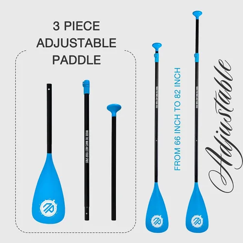 Vista 3 de niphean Remo de kayak de 4 piezas, paletas de tabla de remo ajustables, pala ligera de SUP, accesorios de tabla de remo desmontable con eje
