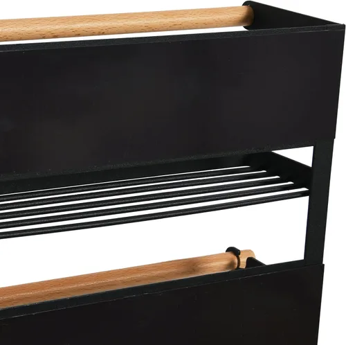 Vista 8 de Household Essentials Estante organizador magnético de metal, negro