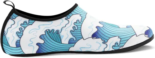 Vista 4 de Zapatos de agua para niños, mujeres y hombres sensación de pies descalzos, de secado rápido, calcetines acuáticos para playa, actividades al aire