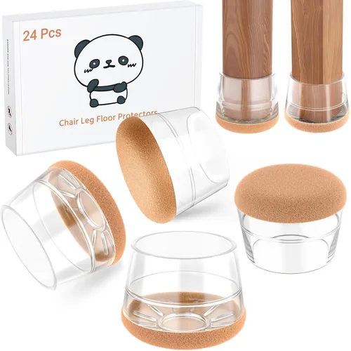 Vista 9 de 24 piezas de protectores de pata de silla de silicona extra pequeños (1,5 cm - 2 cm) almohadillas de goma y fieltro para patas de muebles