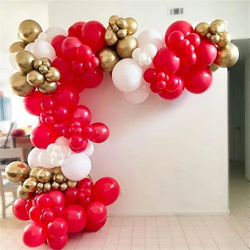 Vista 5 de Globos rojos de fiesta, paquete de 100 globos de 12 pulgadas para San Valentín, cumpleaños, boda, aniversario, despedida de soltera, Navidad