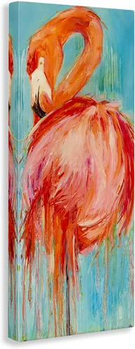 Vista 3 de Stupell Industries Pintura abstracta de flamencos atrevidos, arte en lienzo, 10 x 24 pulgadas, fácil de colgar y resistente, fabricado en Estados
