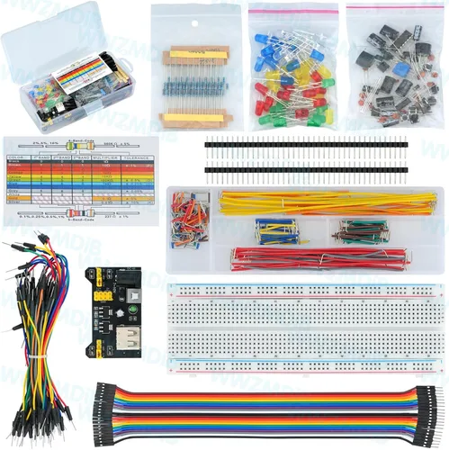 Vista 6 de WWZMDiB Kit de 438 piezas de pizarra electrónica para principiantes, compatible con Arduino, STM32, Raspberry Pi
