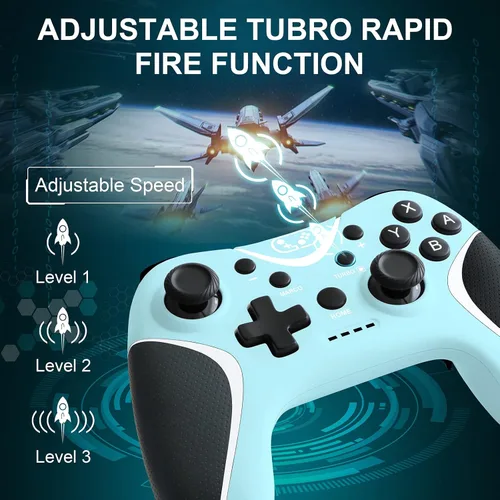 Vista 3 de BRHE Wireless Switch Pro Controller for Nintendo Switch N-SLiteOLEDAndroidIOS 13.0+PC Switch Remote Gamepad with Joystick Adjustable Turbo Vibration