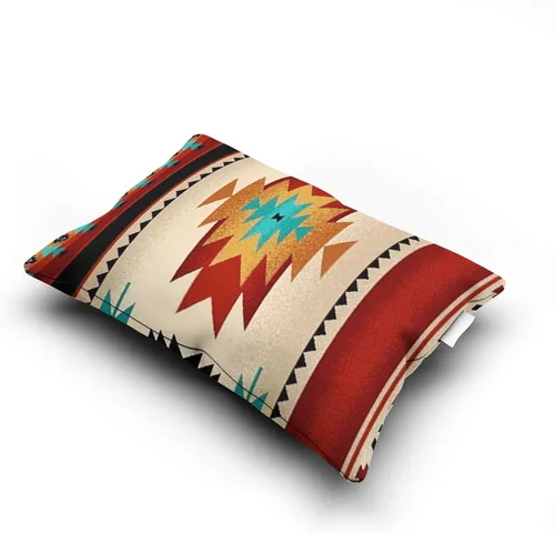 Vista 3 de Beauty Boudoir - Funda de cojín rectangular decorativa para el hogar, con estampado de tela tribal, color marrón, con cremallera oculta, 12 x 20