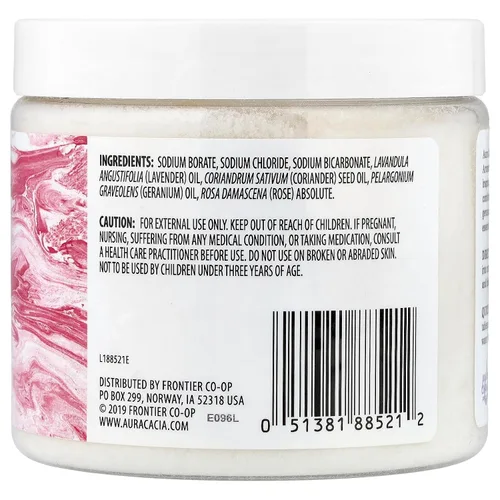 Vista 2 de Aura Cacia Baño mineral de aromaterapia, geranio reconfortante, tarro de 16 onzas