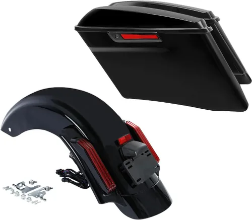 Vista 19 de TCMT Alforjas duras y forros para alfombra + luz LED para guardabarros traseros para Harley 2014-2024 Touring Road King Road Glide Street Glide