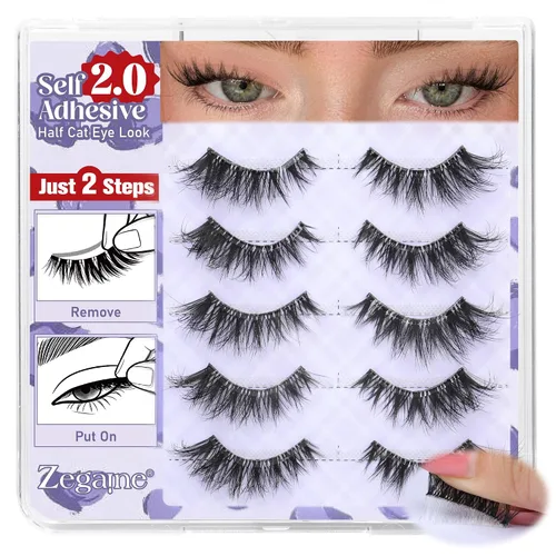 Vista 13 de Wispy Half Lashes Strips Cat Eye False Eyelashes Natural Corner Lashes