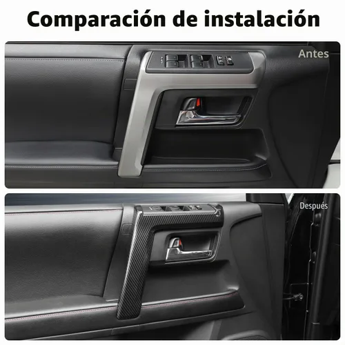 Vista 2 de Voodonala Panel de interruptores de ventana para Toyota 4Runner 2010-2024, cubierta de panel de manija lateral compatible con Toyota 4Runner SUV