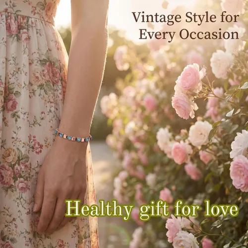 Vista 6 de Pulseras magnéticas de cobre puro 99.99% para mujer, con 3500 imanes de Gauss, regalo de joyería para el día de San Valentín, ajuste simple, 2