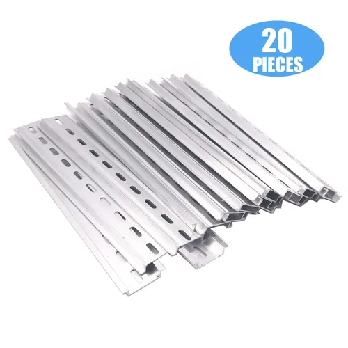 Vista 6 de Erayco 20 piezas de riel DIN ranurado de aluminio RoHS 7.5 "pulgadas de largo 1.378 in de ancho 0.295 in de alto