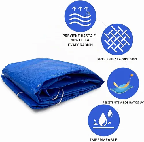 Vista 5 de Vanexiss - Cubierta para piscina, marco de 120 x 80 pulgadas, cubierta de piscina con cuerdas, rectangular, resistente a los rayos UV, cubierta