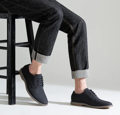 Vista 9 de Jousen Zapatos de vestir casuales para hombre, zapatos de vestir clásicos de negocios retro para hombres