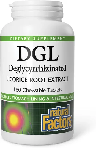 Vista 9 de Natural Factors DGL Masticable - Suplemento de apoyo digestivo con extracto de raíz de regaliz - Tabletas masticables que apoyan el revestimiento