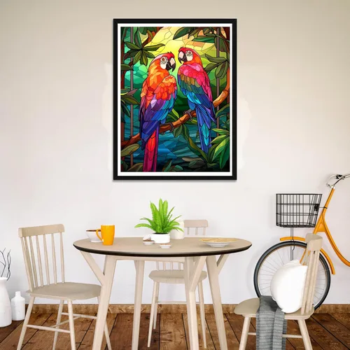 Vista 2 de Wergund - Pintura de diamantes de loro, kits de pintura de diamantes para pájaros adultos, bordado de diamantes de imitación de cristal de taladro