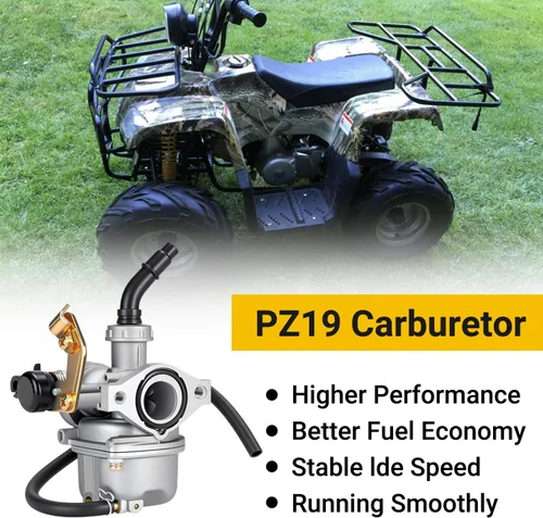 Vista 4 de HIAORS PZ19 Carburador de 19 mm con estrangulador por cable Compatible con Taotao Coolster 110cc 125cc Apollo Sunl NST Coolsport Lifan Baja ATV Quad