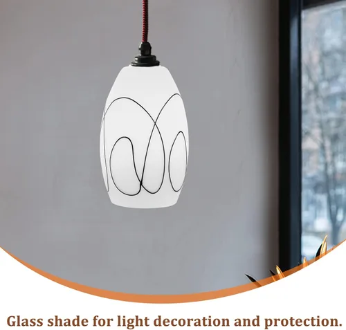 Vista 9 de OSALADI Elegante pantalla de cristal moderna lámpara colgante pantalla reemplazo lámpara cubierta para la luz de techo sala de estar