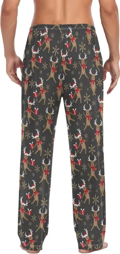 Vista 2 de Pumkin Candy Happy Halloween Pajama Pants Mens Lounge Pants Super Soft Men Pajama Bottoms with Drawstring & Pockets