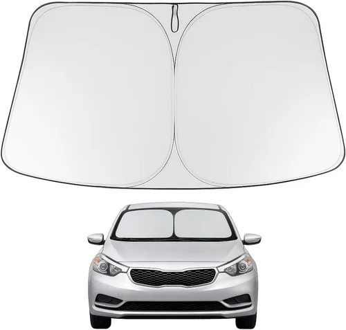Vista 276 de Proadsy Parasol para parabrisas Rivian R1S 2022-2025 2026 de 4 capas plegable, protector de parasol frontal que bloquea los rayos UV, mantiene