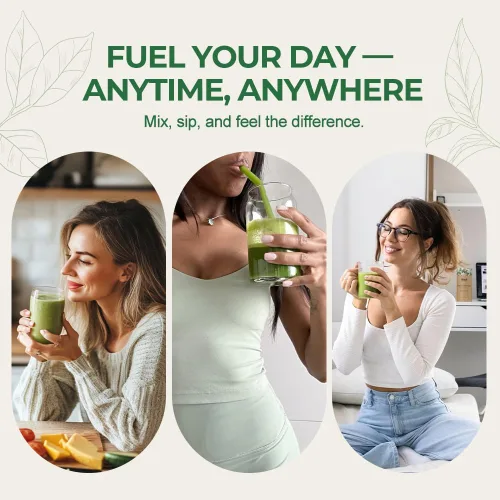 Vista 6 de Super Greens Powder Superfood, suplemento diario en polvo verde con probióticos mezcla de bebidas para hombres y mujeres, mezcla de verduras