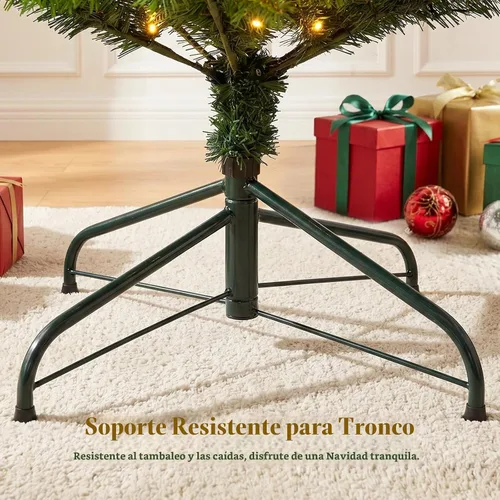 Vista 5 de Alupssuc Árbol de Navidad artificial preiluminado de 4 pies, 110 luces 334 puntas de rama, 13 modos de iluminación, luces blancas cálidas