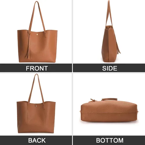 Vista 7 de Lieseh Bolso de mano bohemio para mujer para hombro y mano con bolsillo