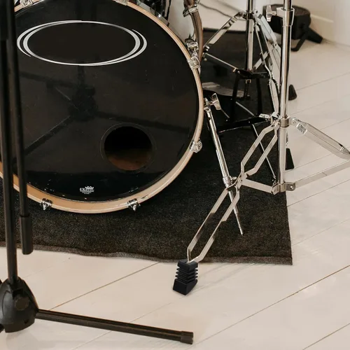 Vista 4 de 3pcs Black Rubber Drum Rack Feet Sleeves Anti Slip Floor Protectors