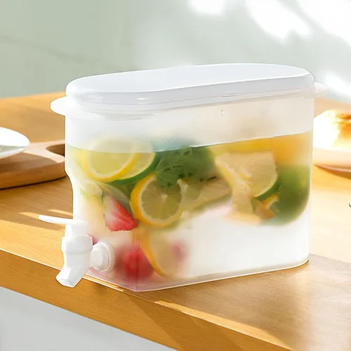 Vista 8 de 2 tetera fría con grifo en el refrigerador, dispensador de bebidas heladas, dispensador de bebidas con espita, leche, dispensador de limonada