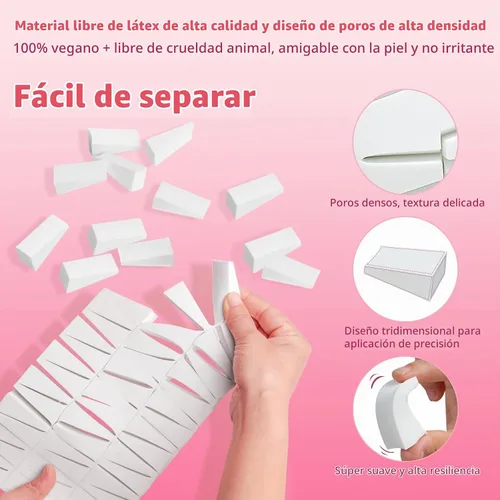 Vista 2 de Fauxomor 108 piezas de nuevas esponjas de maquillaje cuñas para base facial, esponja cosmética triangular sin látex para aplicación y mezcla sin