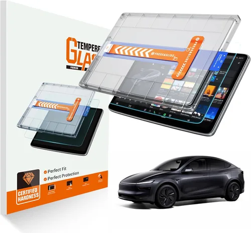Vista 15 de Protector de pantalla brillante para Tesla Cybertruck – [más claro y suave] Accesorios de camioneta Cybertruck 2024 2025 – Vidrio templado 9H+