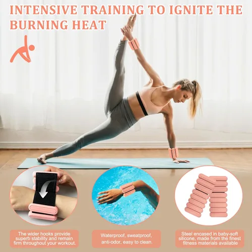 Vista 3 de Pesas de tobillo ajustables para mujeres, hombres, niños, muñecas y tobillos, aumentan la intensidad del entrenamiento, juegos de pesas para muñeca