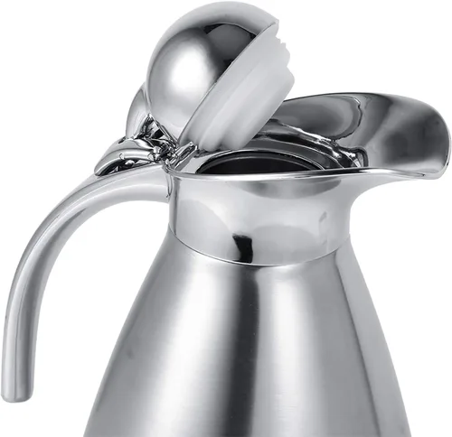 Vista 8 de Olla de café, jarra de café térmica aislada al vacío de doble pared, dispensador de ollas de té multiuso, botella de acero inoxidable para café