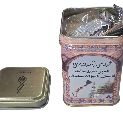 Vista 5 de Hemani Perfume sólido no alcohólico 25gm de la lata de Jamid del almizcle del ámbar halal
