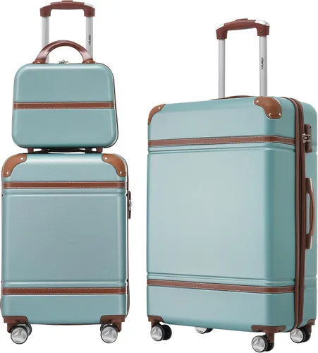 Vista 121 de Merax Equipaje, maleta extensible rígida con ruedas giratorias ligeras, Negro -, 40/48/52