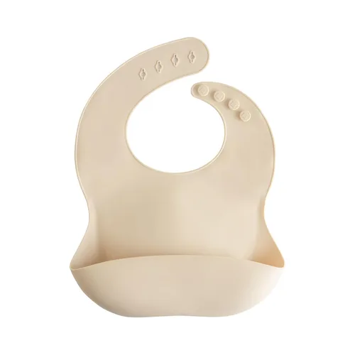 Vista 109 de Mushie - Babero de silicona para bebé, ajustable y resistente al agua (abejas) De 4 a 24 meses, lavable a máquina, correa ajustable
