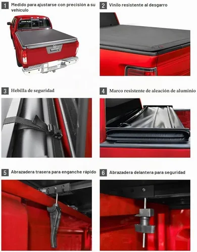 Vista 4 de MaxMate - Funda suave de cuatro pliegues para tonneau de camioneta, compatible con Chevy Silverado GMC Sierra 1500 2007-2013