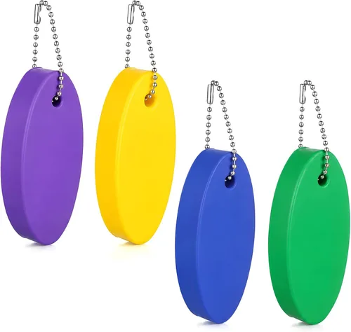 Vista 10 de Floating Keychain for Boat Keys, 4 Pack Waterproof Key Rings Pendant Azul/Verde/Naranja/Negro