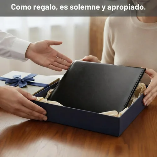 Vista 7 de Funda para diploma de 8.5 x 11 pulgadas, acolchado para certificado de premio, piel sintética, color negro