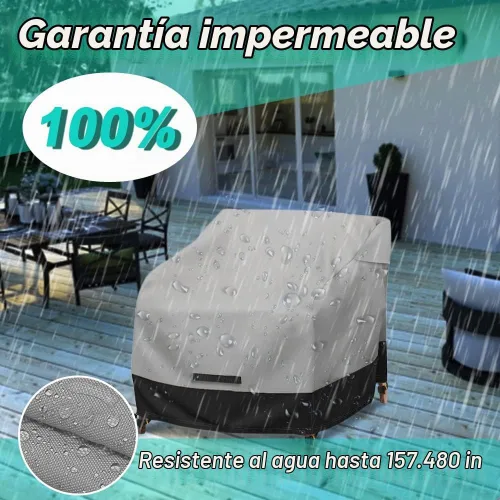 Vista 5 de Funda impermeable para silla giratoria de patio, paquete de 2, 600D, fundas resistentes para muebles de exterior para césped, terraza, jardín, patio