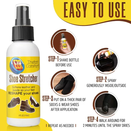 Vista 7 de EZR Spray elástico para zapatos, suavizante y estirador para aumentar instantáneamente la comodidad y aflojar puntos estrechos en zapatos de cuero