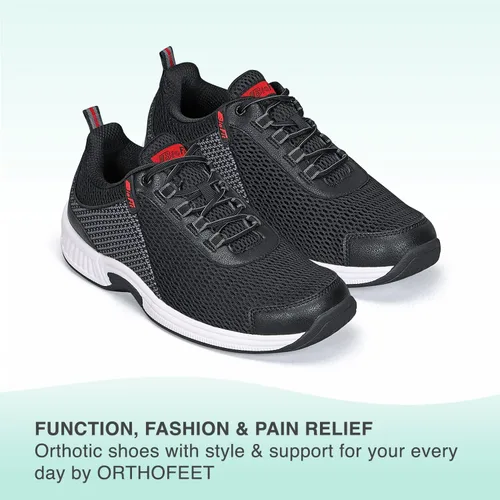 Vista 6 de Orthofeet Alivio del dolor de talón y pies probado. Anchos extendidos. Mejor fascitis plantar ortopédica diabética zapatos de caminar para hombre