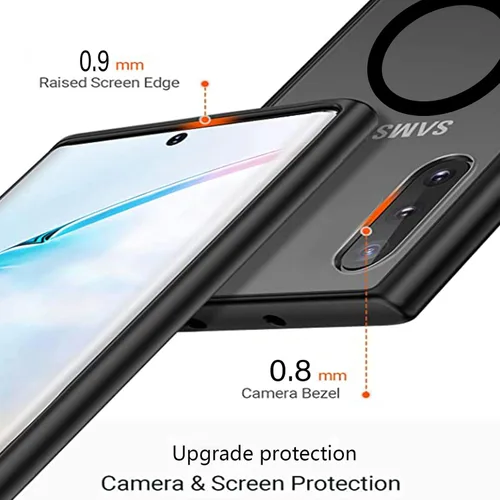 Vista 4 de Funda magnética para Samsung Galaxy Note 10 (6.3 pulgadas) [compatible con Magsafe] parachoques de TPU suave + parte trasera transparente