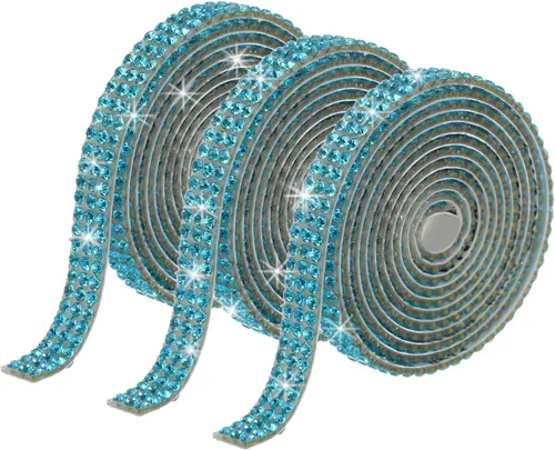 Vista 40 de MECCANIXITY 3 rollos de cinta de diamantes de imitación autoadhesiva de 3 yardas y 0.315 in para proyectos de artes y manualidades, pasteles de Beige