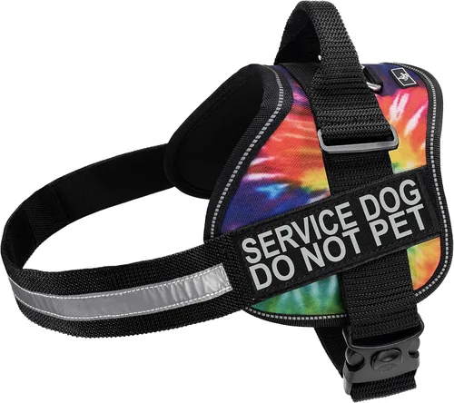 Vista 9 de Doggie Stylz El chaleco de arnés para perro de servicio viene con 2 parches reflectantes extraíbles para perros de servicio, no mascotas; mide al
